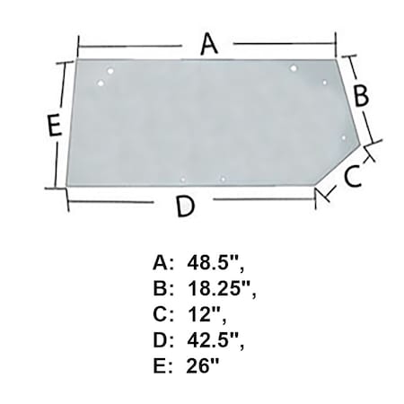 Aic Replacement Parts Glass, Rear Fits International/CaseIH 8910 8920 8930 8940 8950 WN-240875A1-PEX